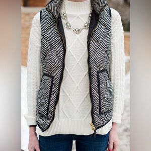 JCrew Herringbone Puffer Vest - Size large - used good condition!